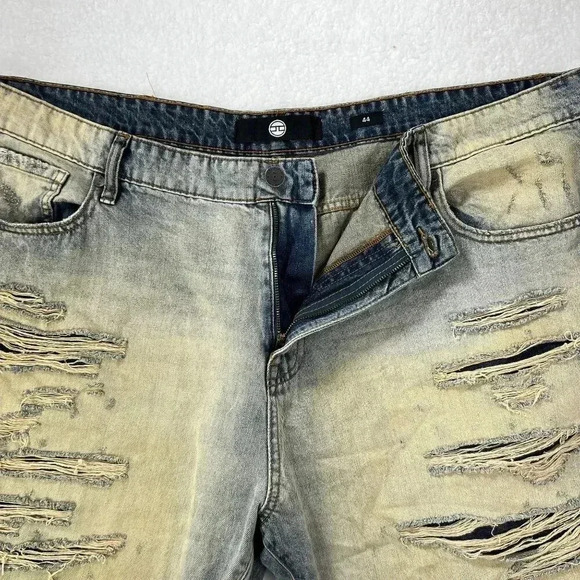 Jordan Craig Shredded Lager Men Shorts J3164SX Size 44 Blue Grunge Rock - Picture 8 of 16